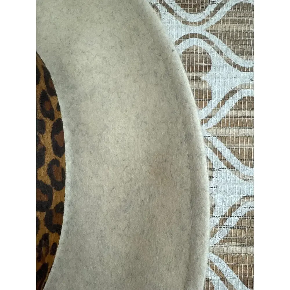 Altar'd State 100% Wool Hat with Leopard Print Buckle Detail with Gold Hardware